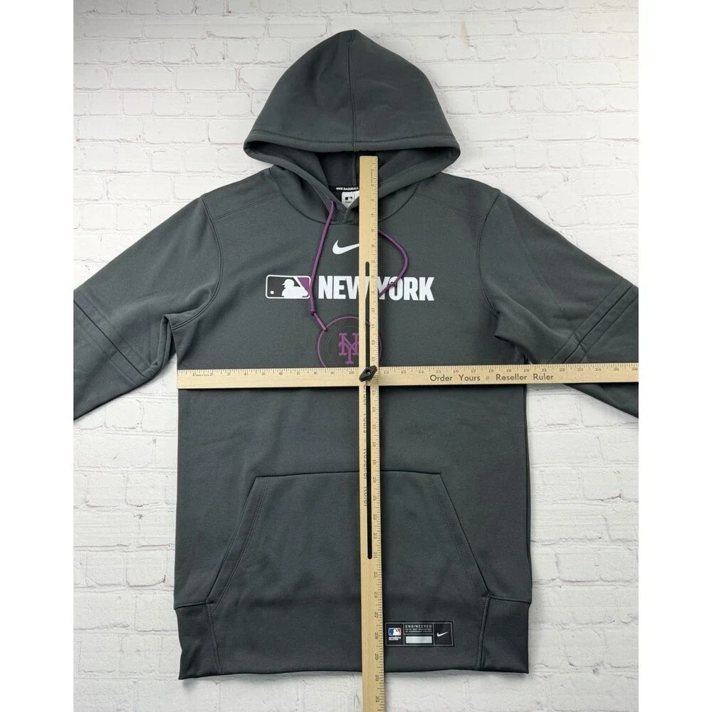New York Mets Hoodie Mens Small Gray MLB Baseball Nike Therma-FIT City Connect